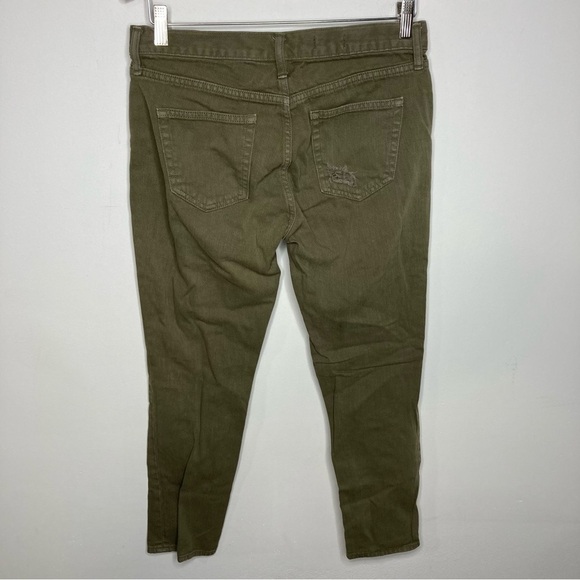Gap Girlfriend Jeans olive green distressed size 28r - Picture 9 of 10